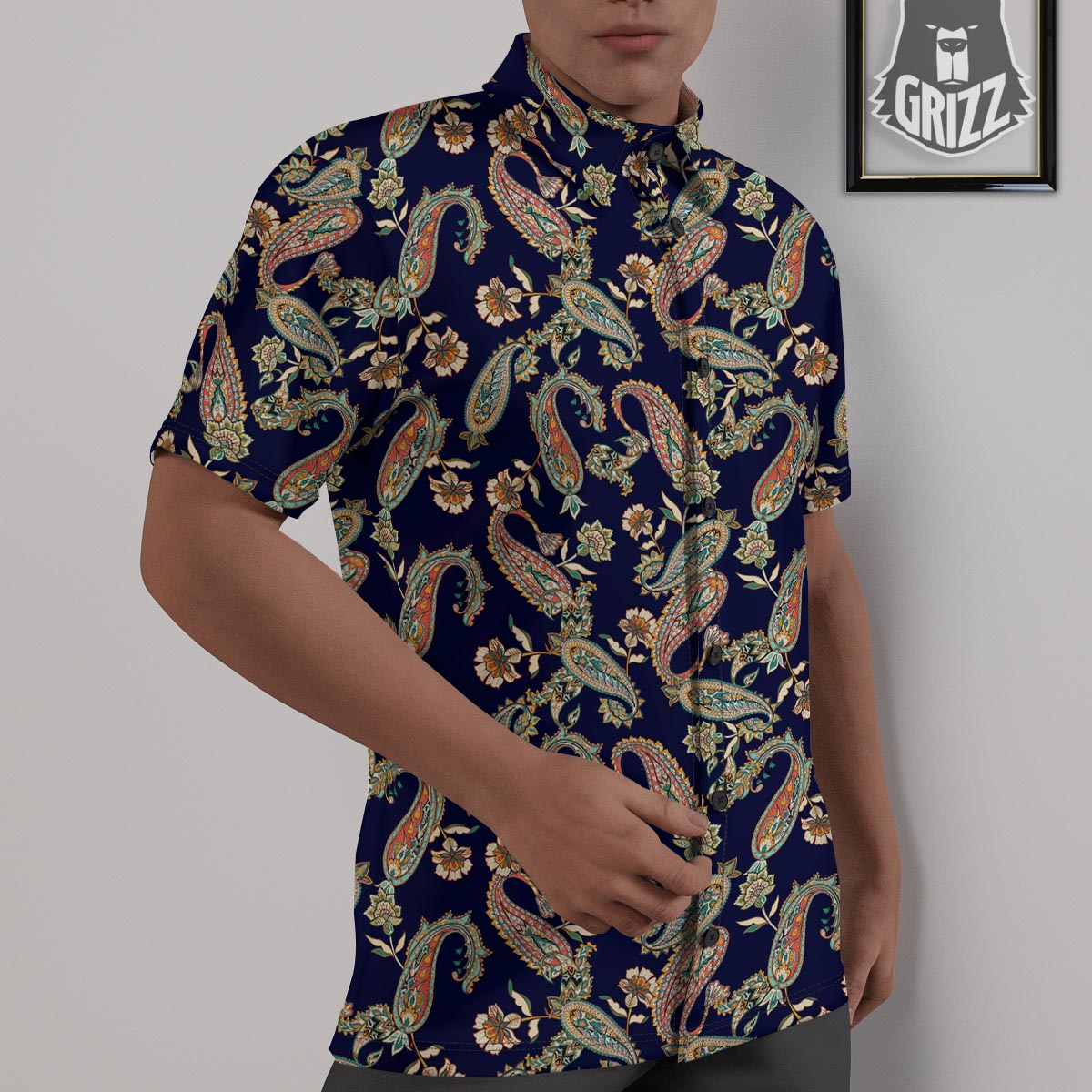 Paisley Retro Print Pattern Untucked Shirts-grizzshop