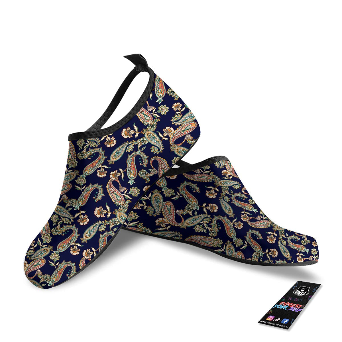 Paisley Retro Print Pattern Water Shoes-grizzshop