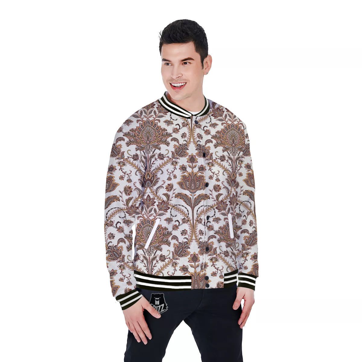 Paisley Vintage Pattern Baseball Jacket-grizzshop