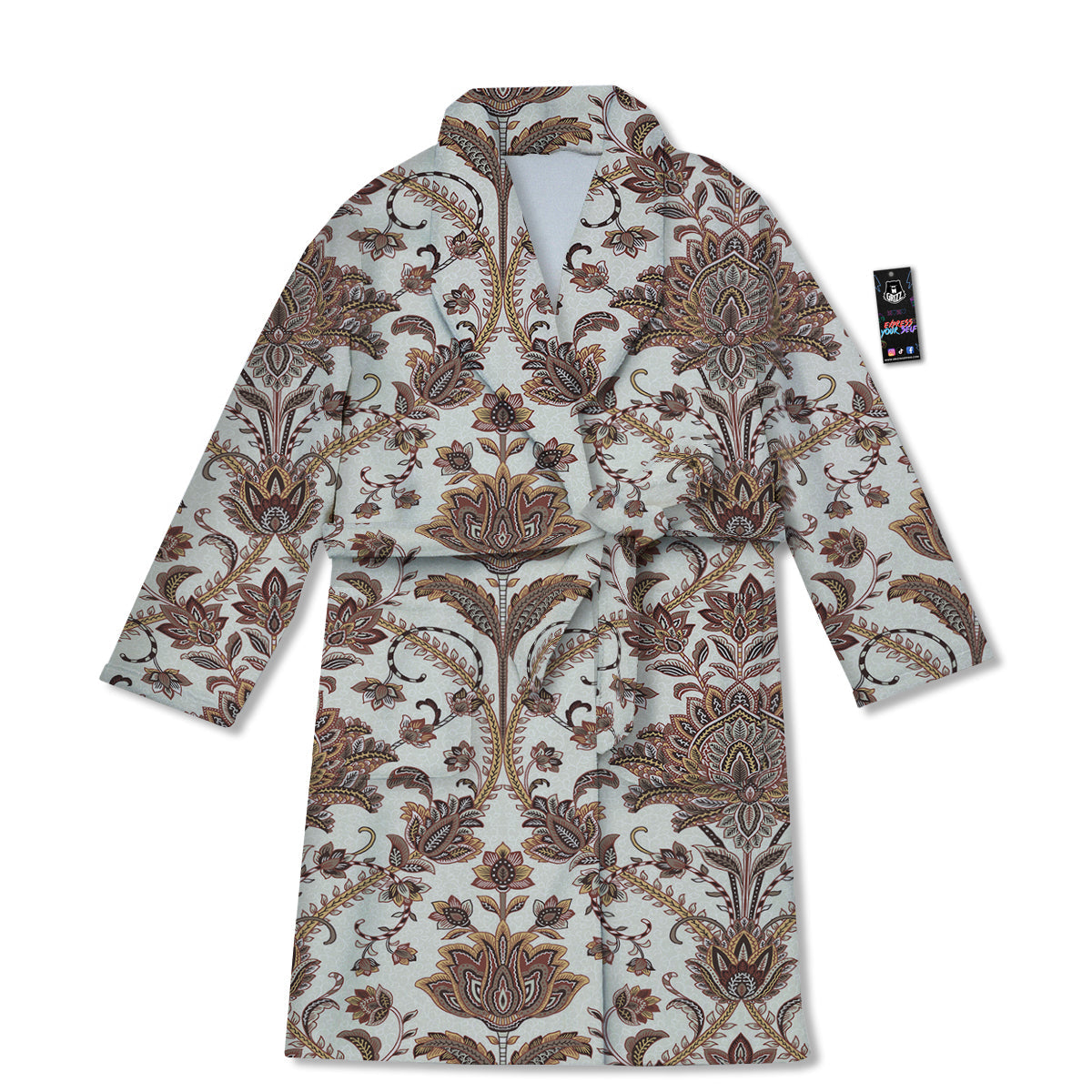 Paisley Vintage Pattern Bathrobe-grizzshop