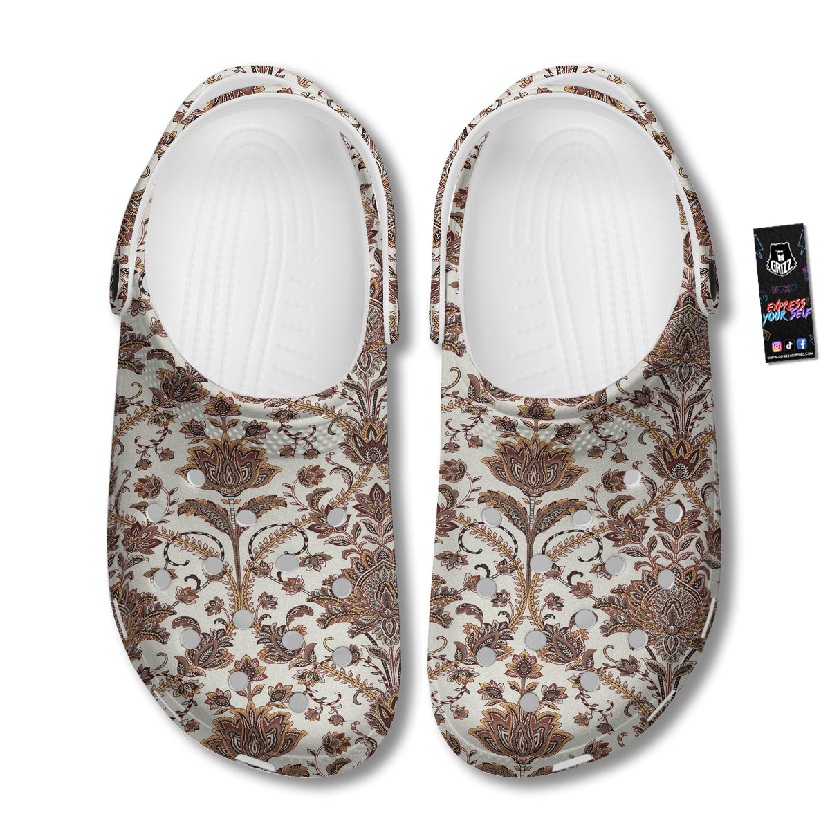 Paisley Vintage Pattern Clog-grizzshop