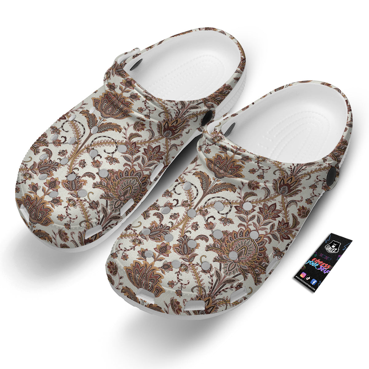 Paisley Vintage Pattern Clog-grizzshop