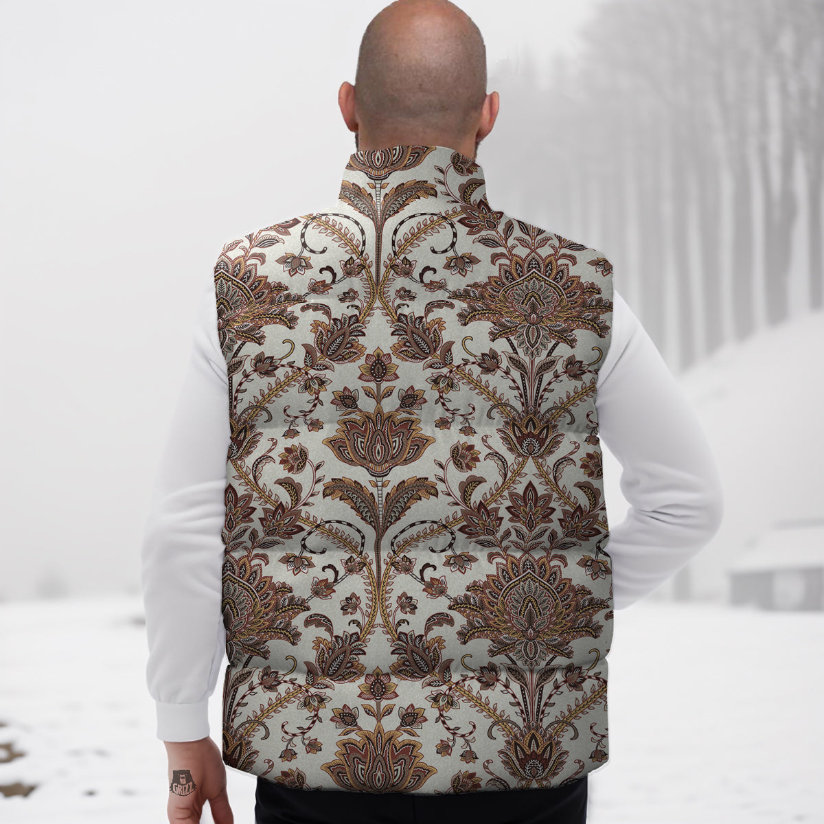 Paisley Vintage Pattern Down Vest
