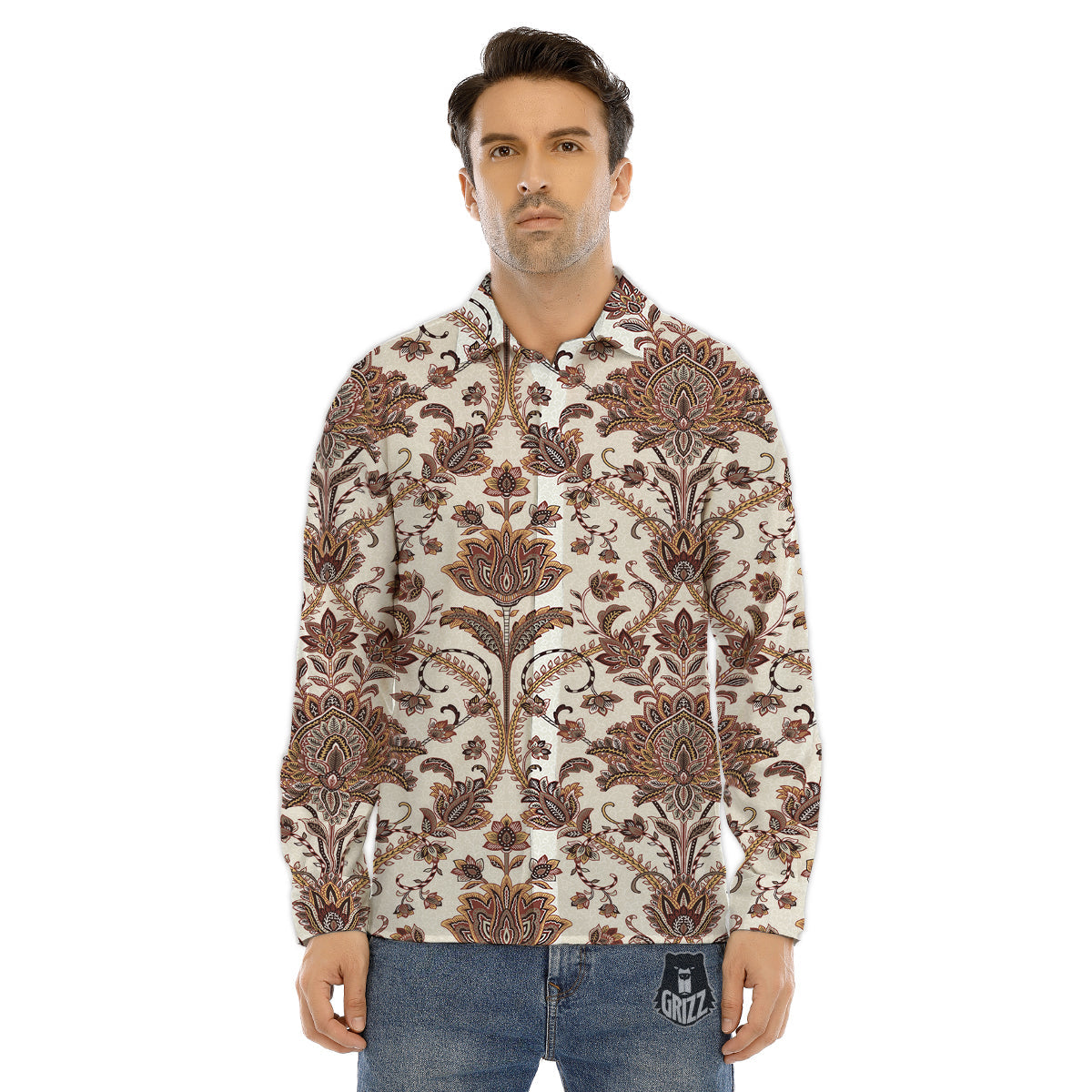 Paisley Vintage Pattern Men's Dress Shirts-grizzshop