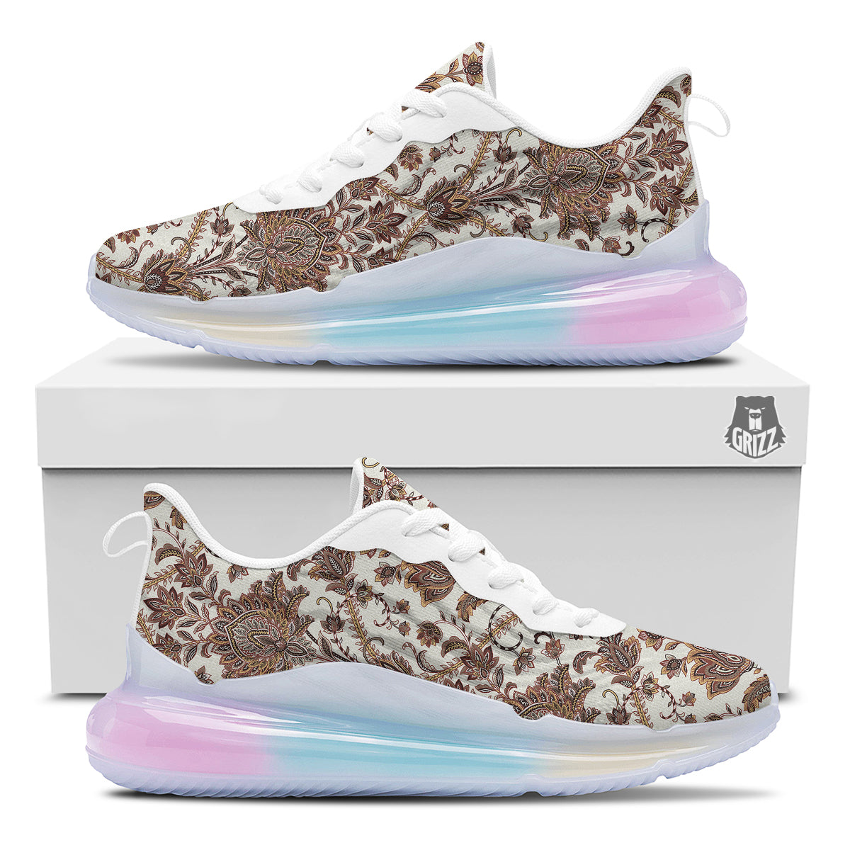Paisley Vintage Pattern Running Sneakers-grizzshop