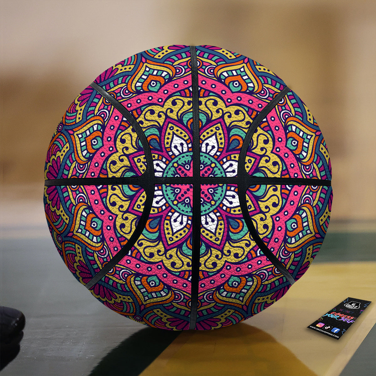 Paisley Boho Colorful Print Basketball