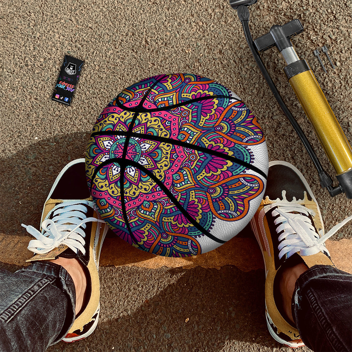 Paisley Boho Colorful Print Basketball