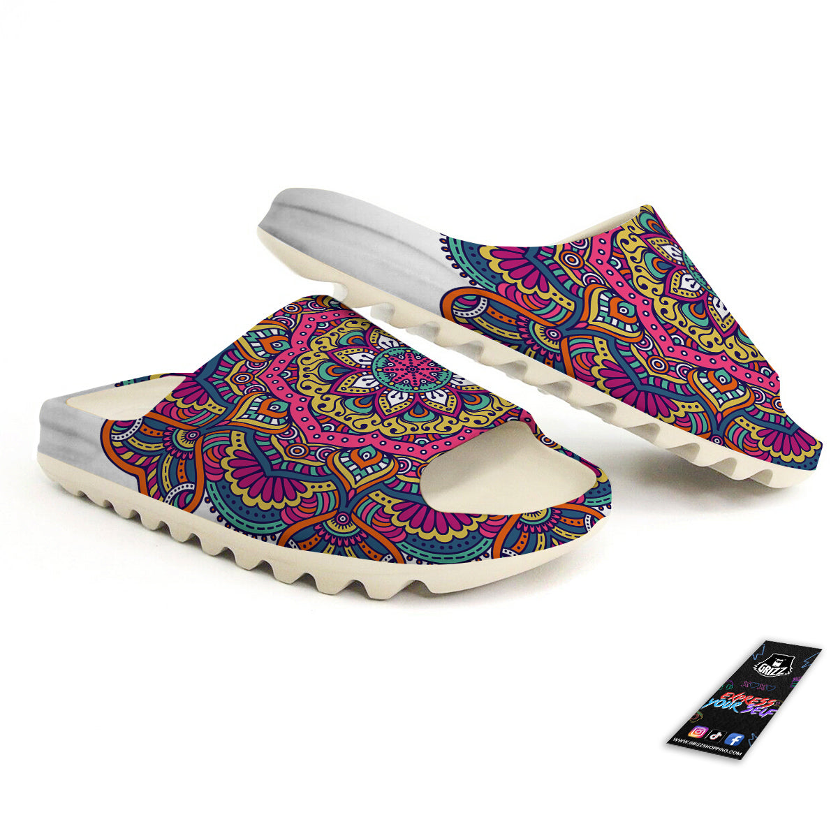 Paisley Boho Colorful Print Sandals-grizzshop