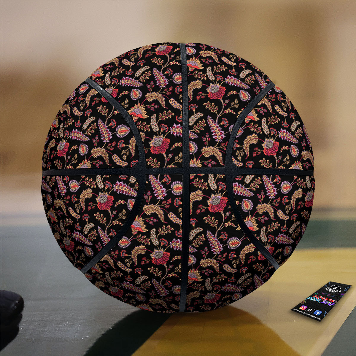 Paisley Boho Print Pattern Basketball
