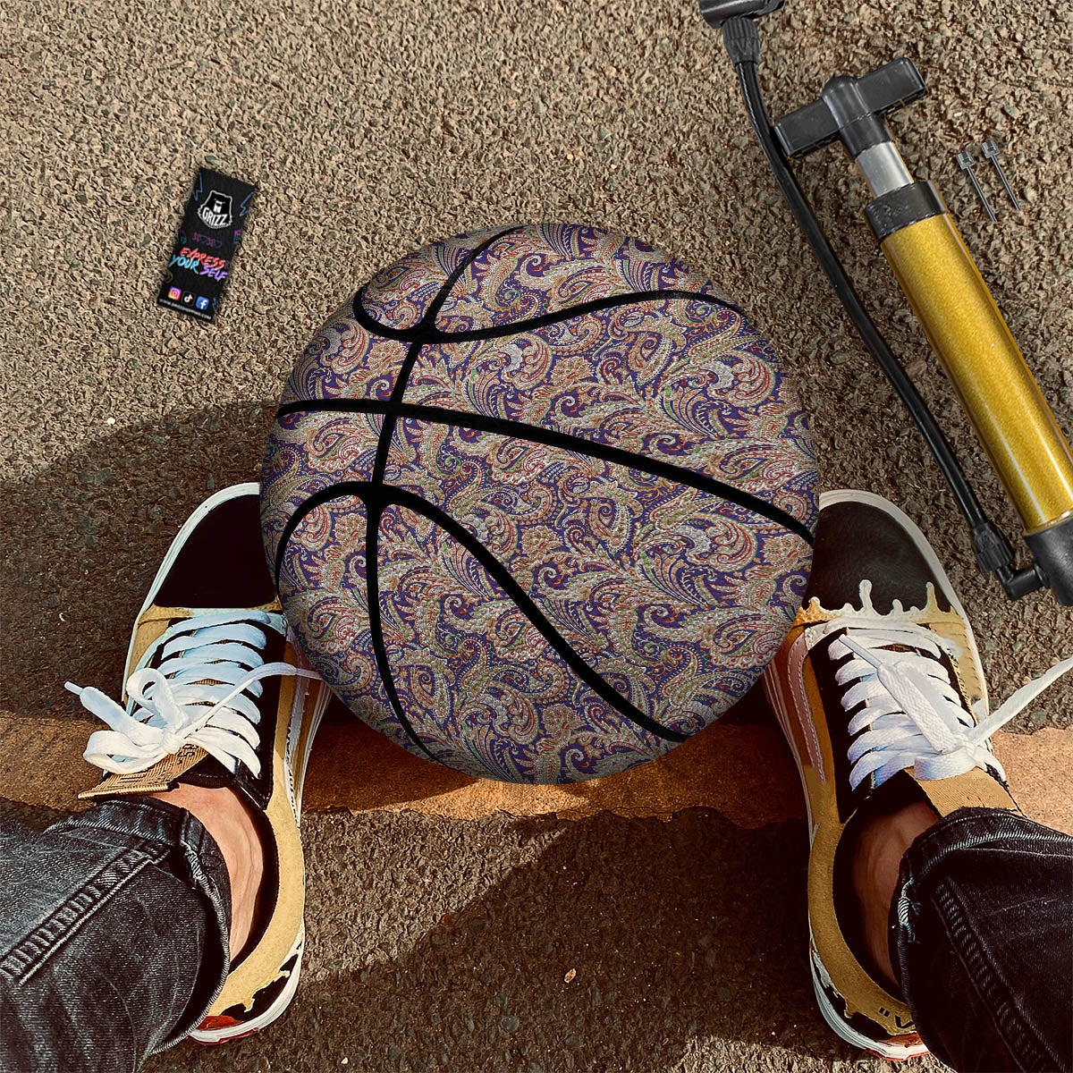 Paisley Indian Colorful Print Pattern Basketball