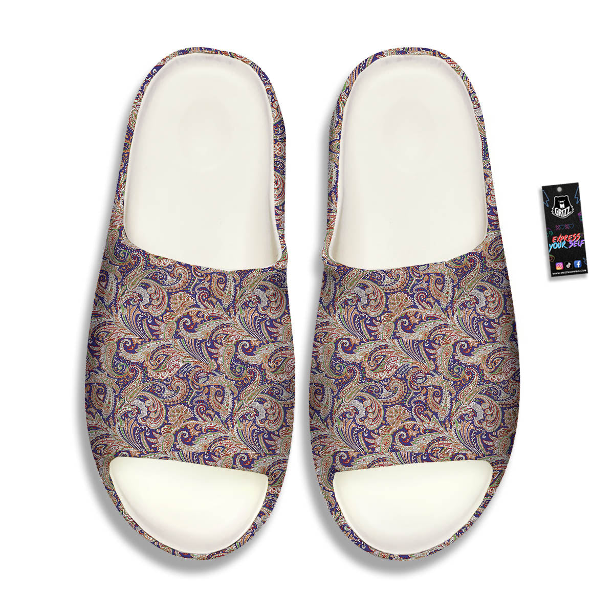 Paisley Indian Colorful Print Pattern Sandals-grizzshop