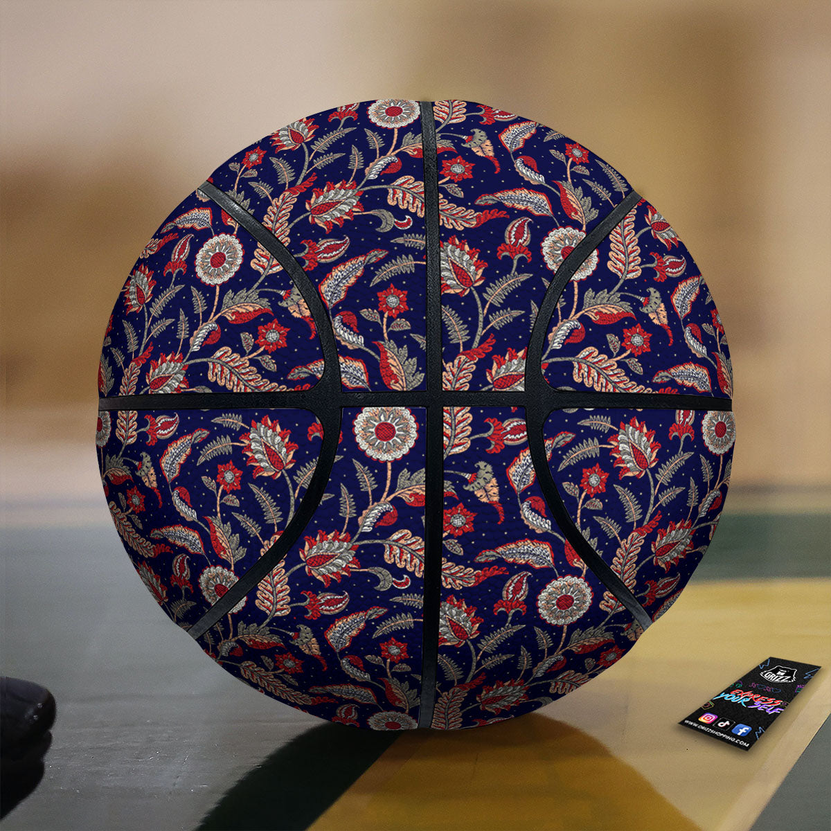 Paisley Indian Print Pattern Basketball
