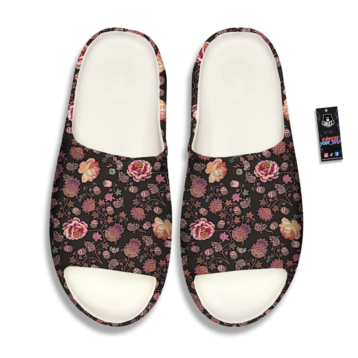 Paisley Indian Rose Print Pattern Sandals-grizzshop