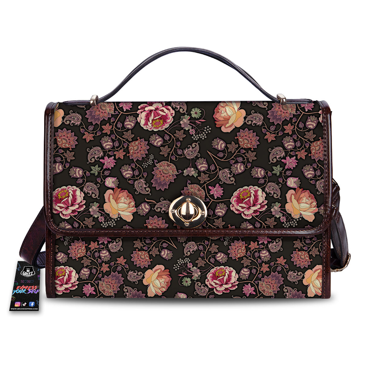 Paisley Indian Rose Print Pattern Women's Satchel Bag