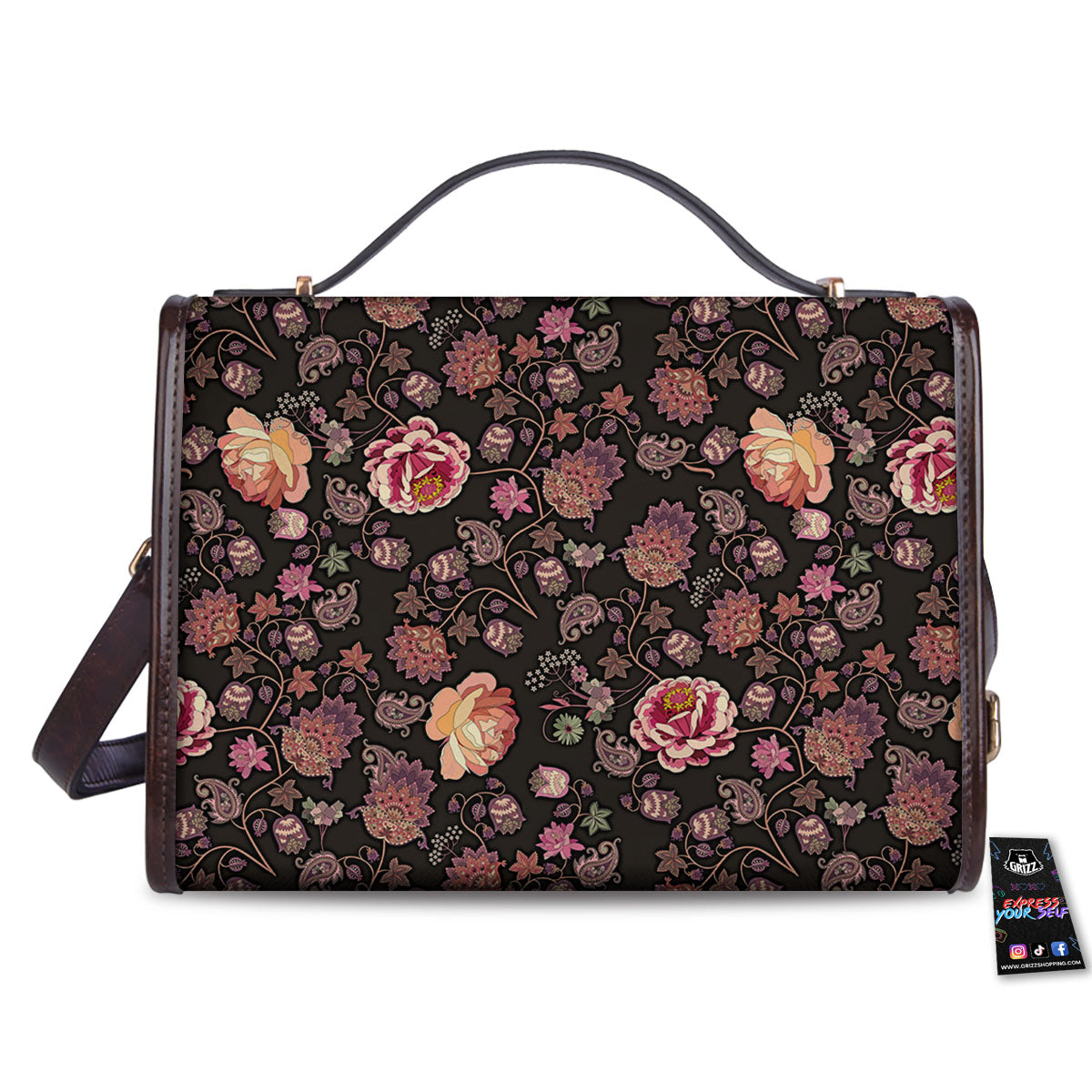 Paisley Indian Rose Print Pattern Women's Satchel Bag