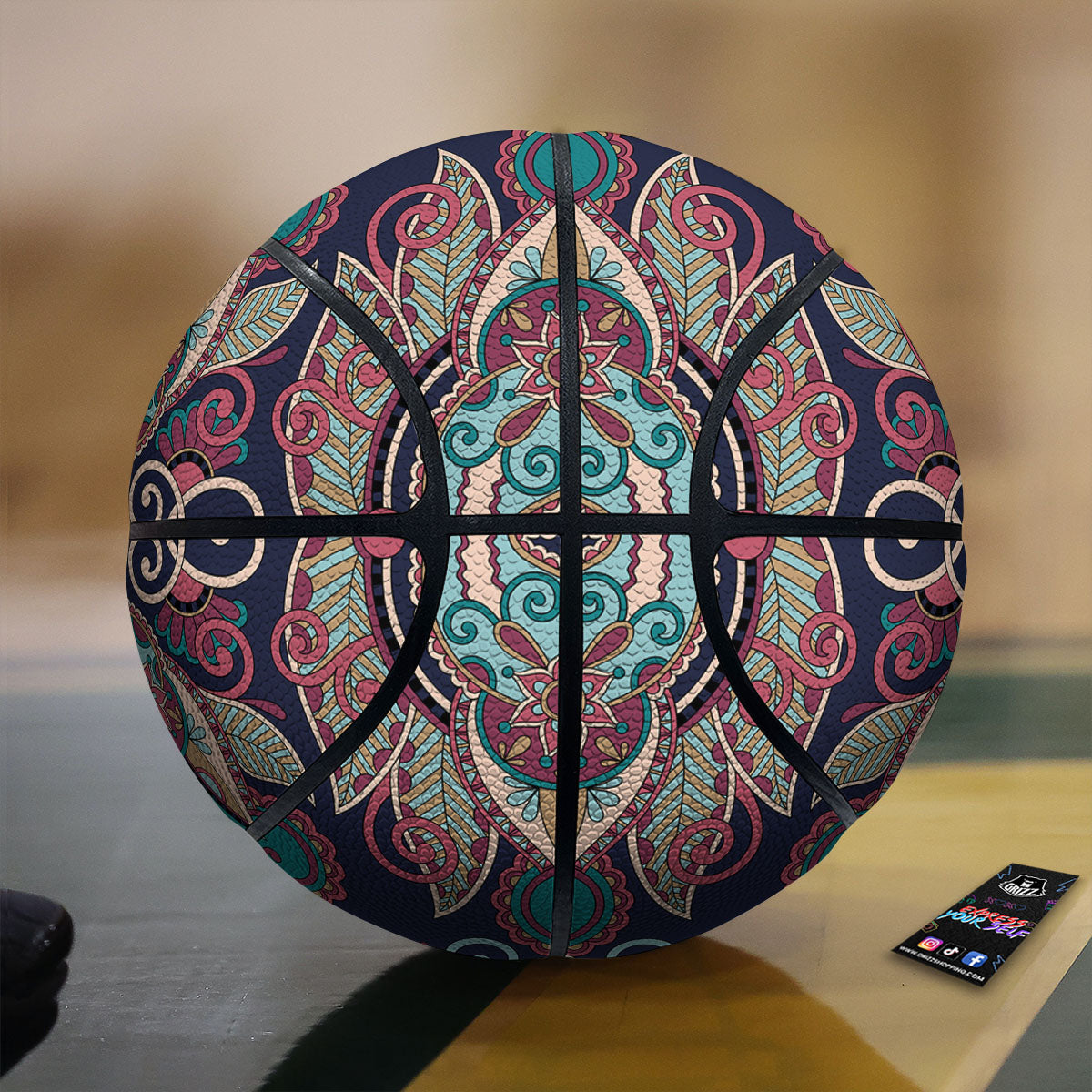 Paisley Mandala Ornamental Print Basketball