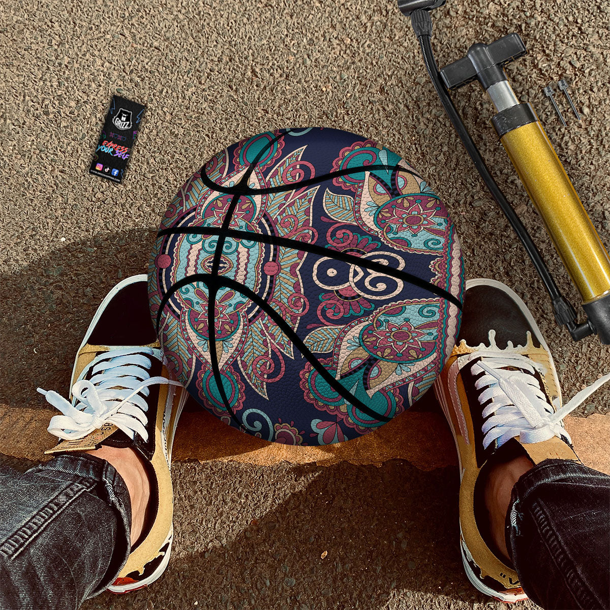 Paisley Mandala Ornamental Print Basketball