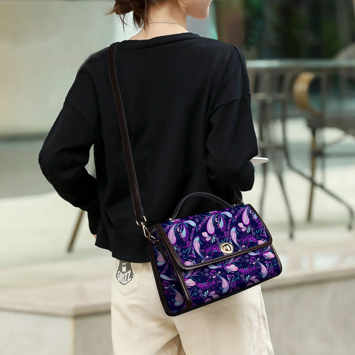 Paisley Pink And Purple Print Pattern Women's Satchel Bag