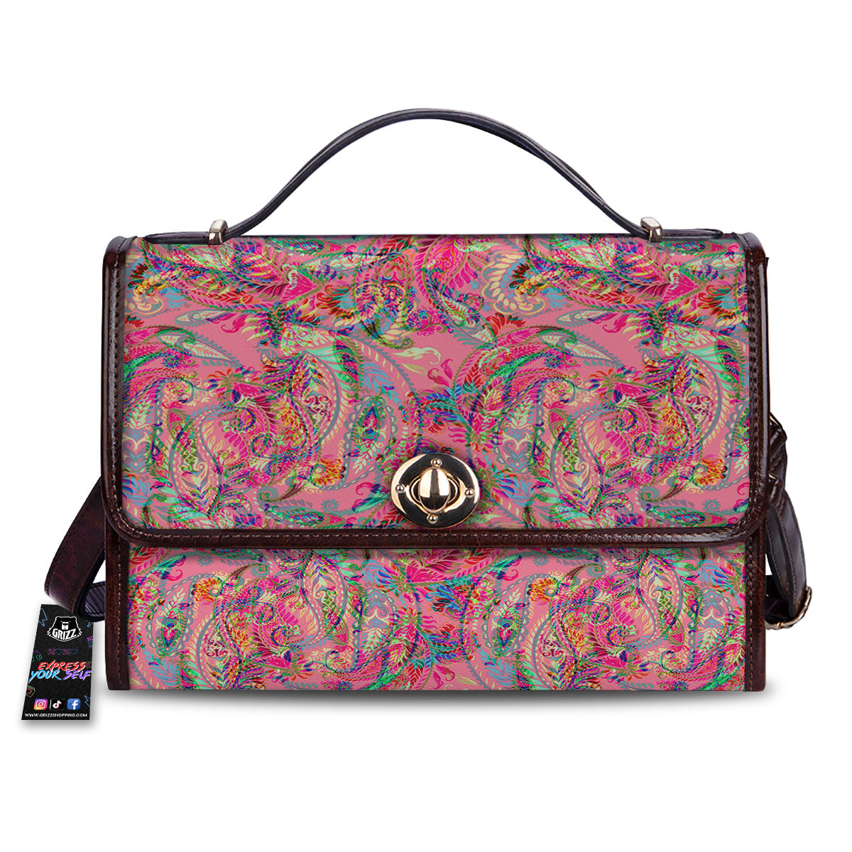 Paisley Pink Print Pattern Women's Satchel Bag