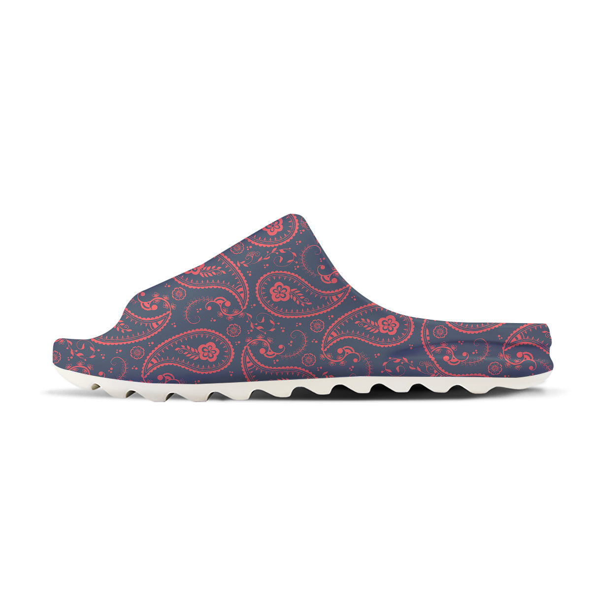Paisley Red And Grey Print Pattern Sandals-grizzshop