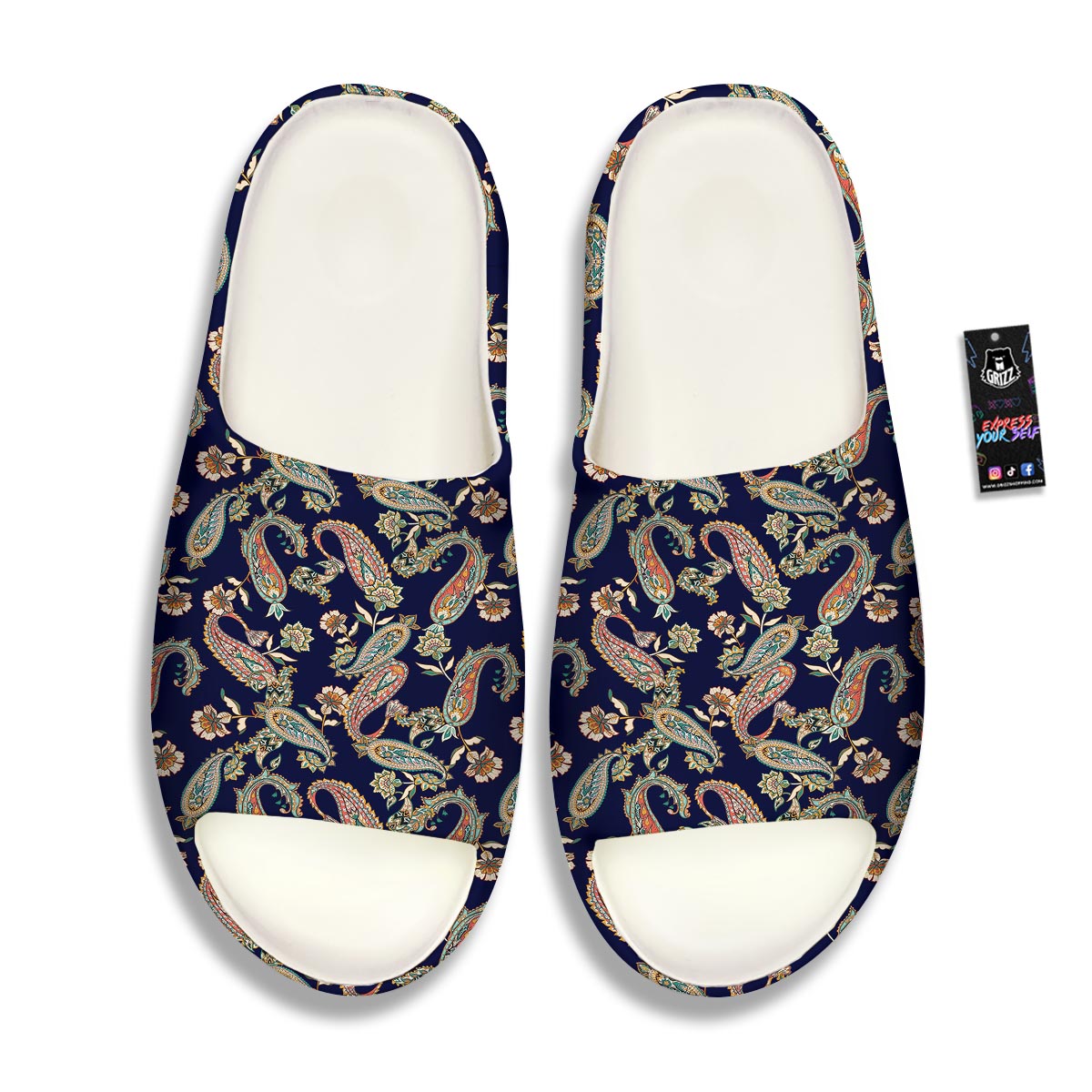 Paisley Retro Print Pattern Sandals-grizzshop
