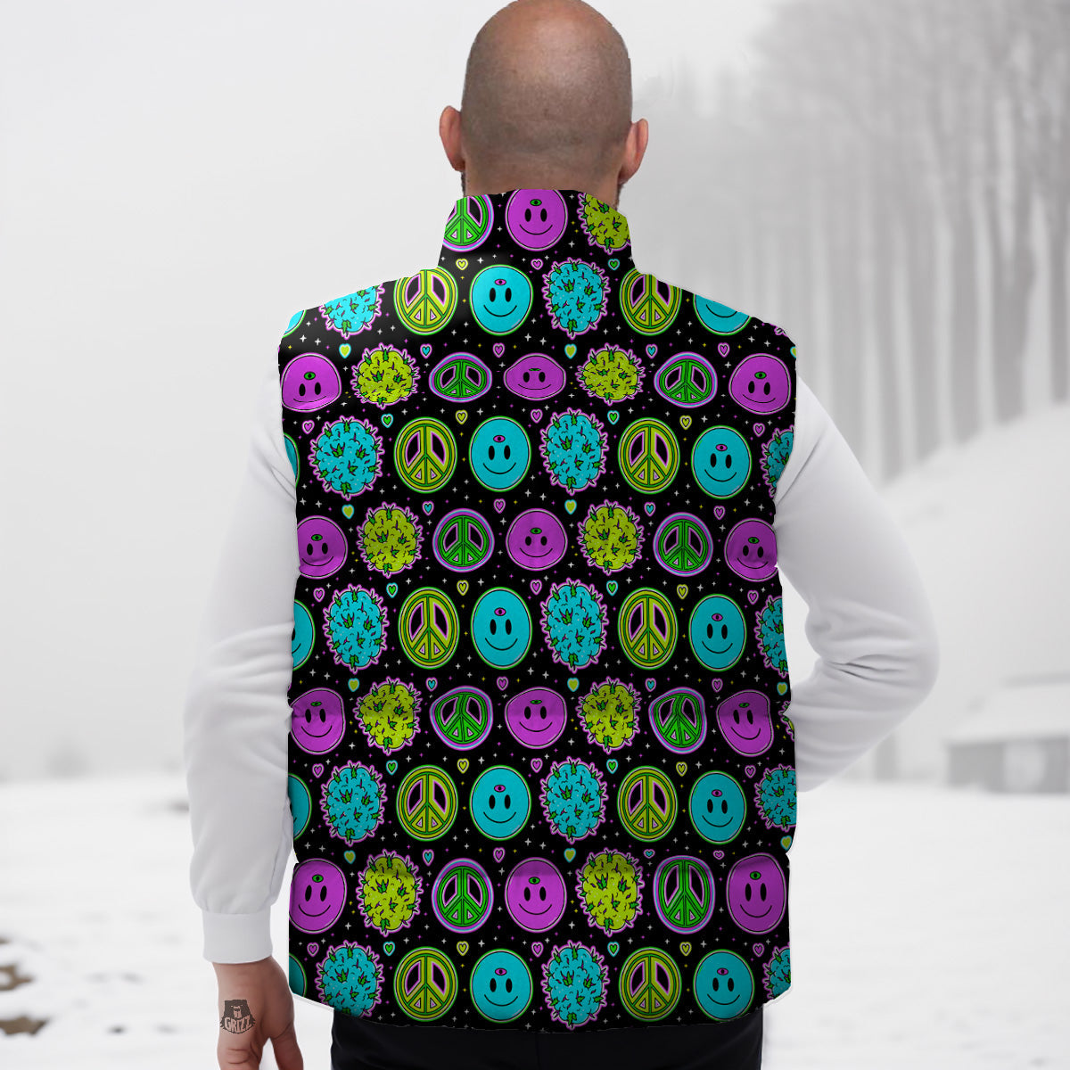 Paisleys Elephant Pattern Print Down Vest