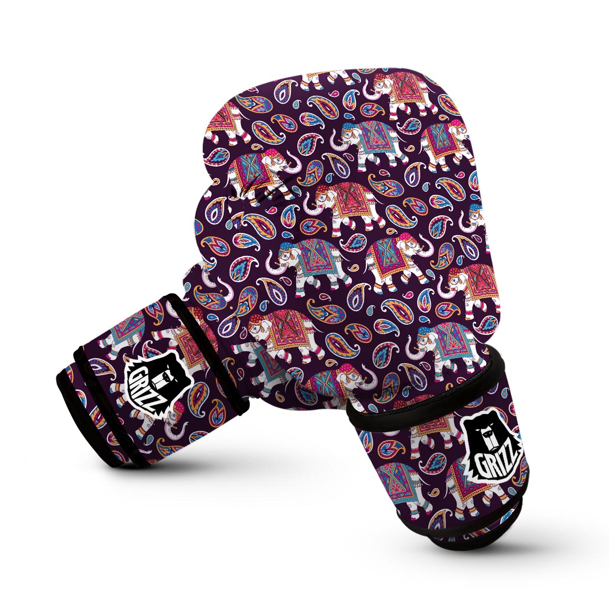 Paisleys Elephant Print Boxing Gloves-grizzshop