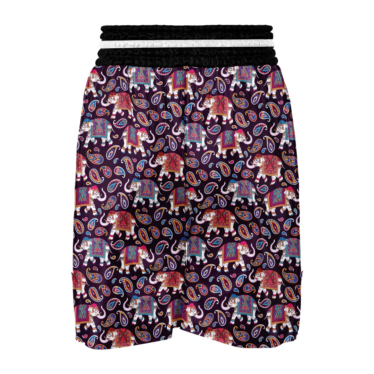Paisleys Elephant Print Boxing Shorts-grizzshop