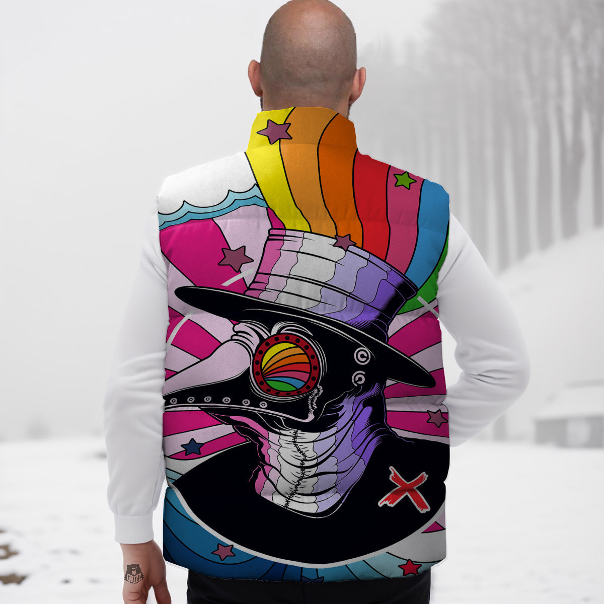 Paisleys Elephant Print Down Vest