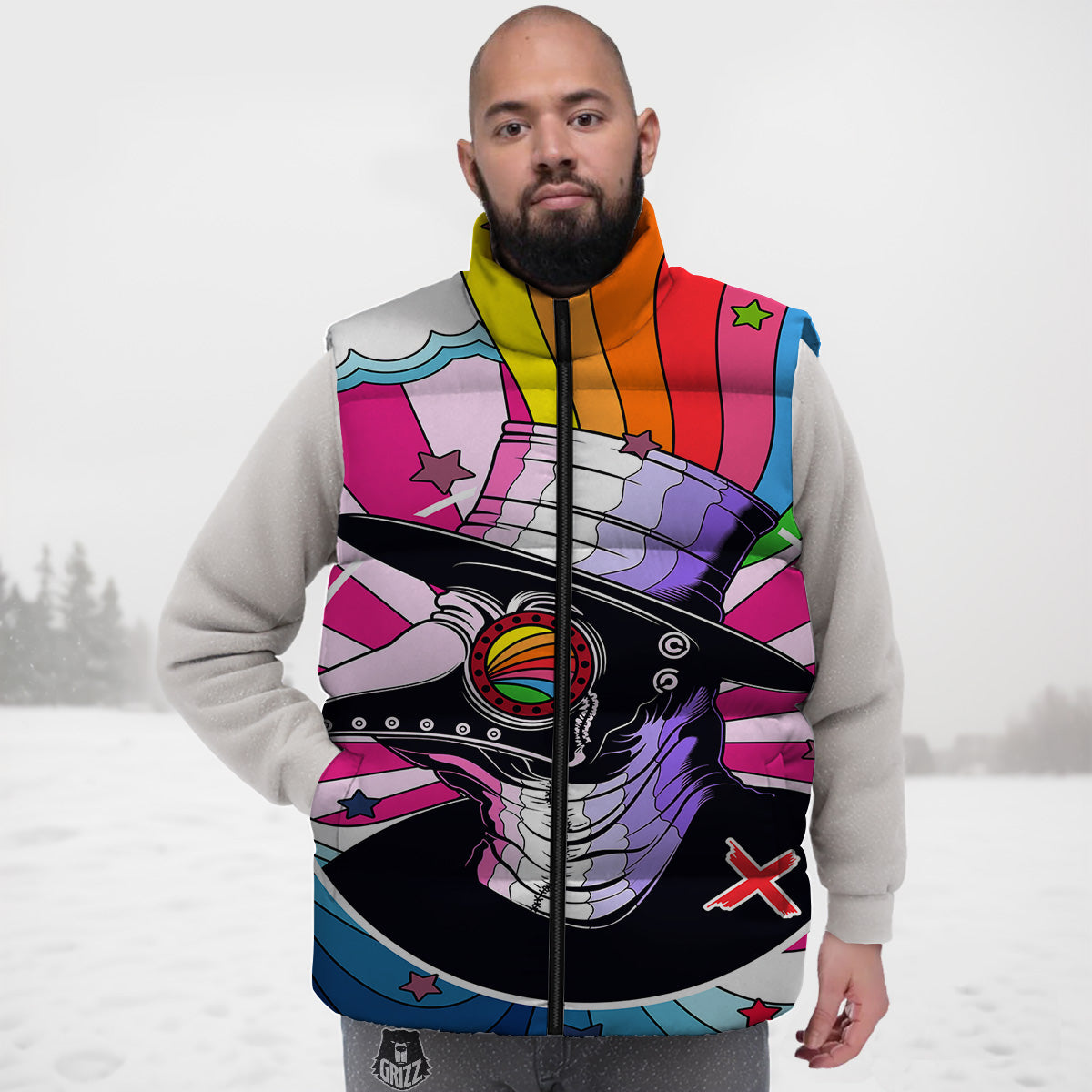 Paisleys Elephant Print Down Vest