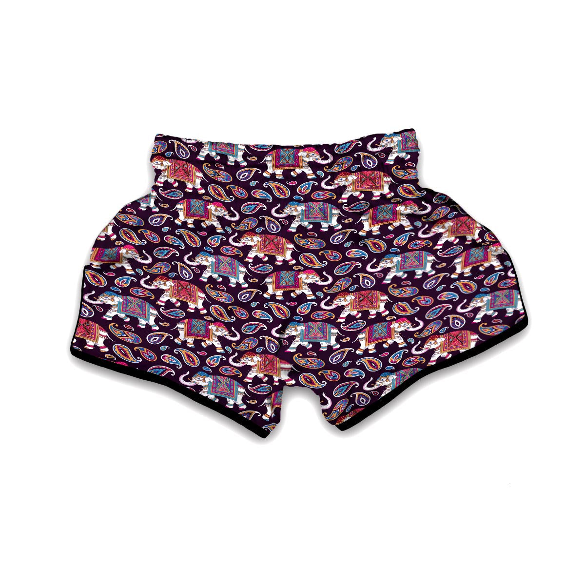 Paisleys Elephant Print Muay Thai Boxing Shorts-grizzshop