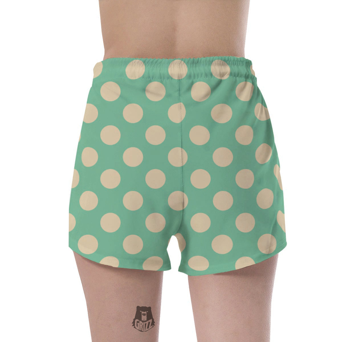 Pale Green Polka Dot Women's Shorts-grizzshop