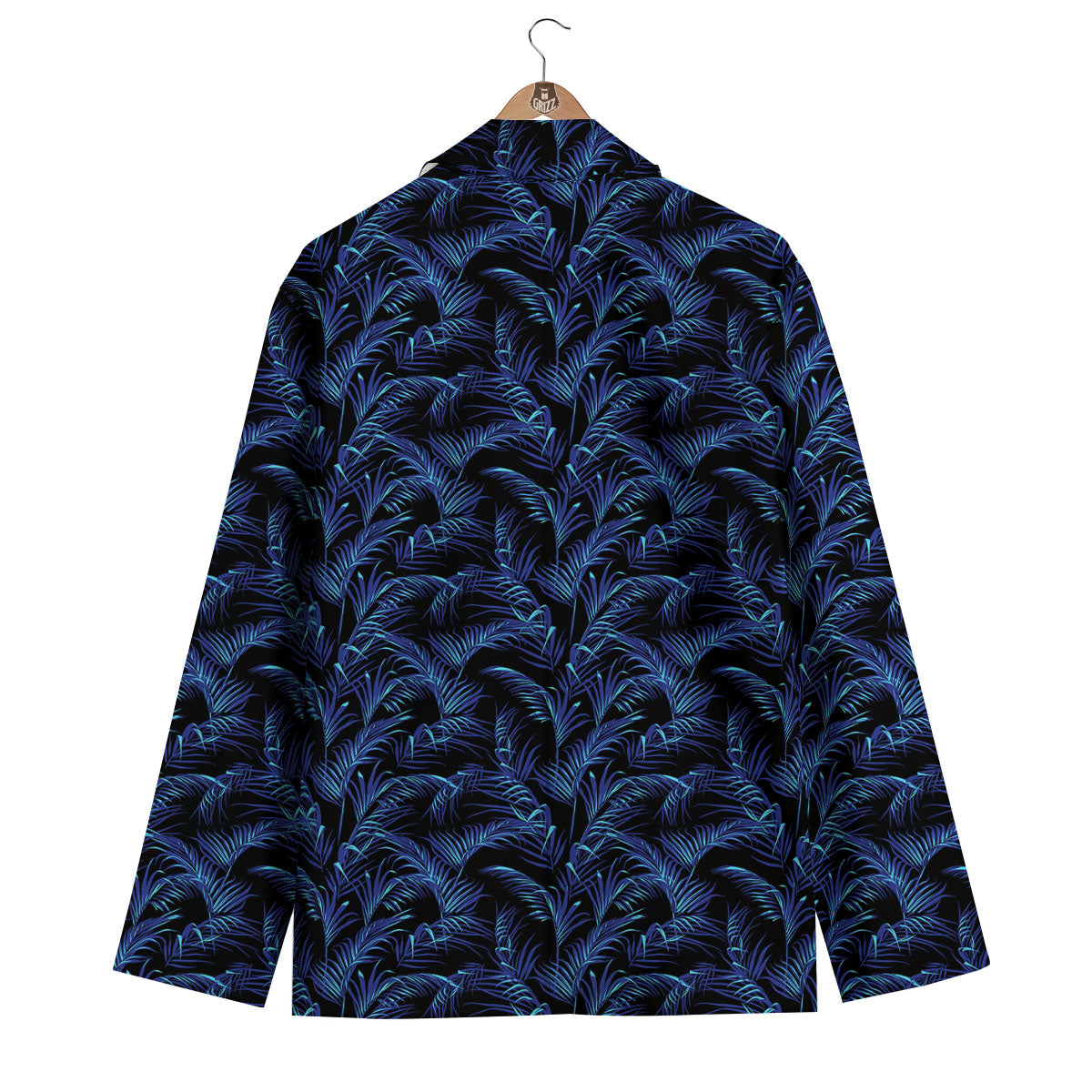 Palm Leaf Dark Tropical Print Pattern Men's Blazer-grizzshop