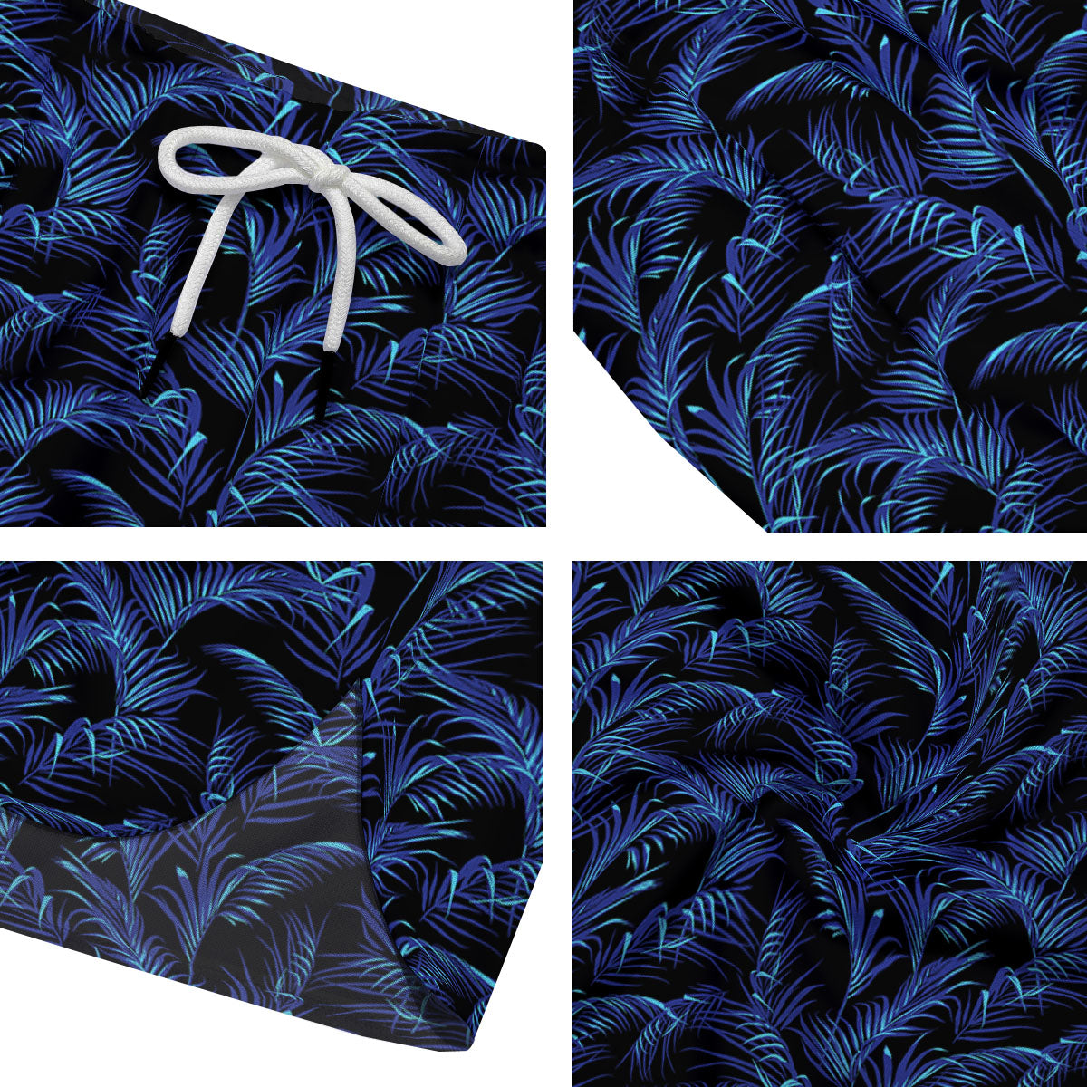 Palm Leaf Dark Tropical Print Pattern Men's Running Shorts-grizzshop