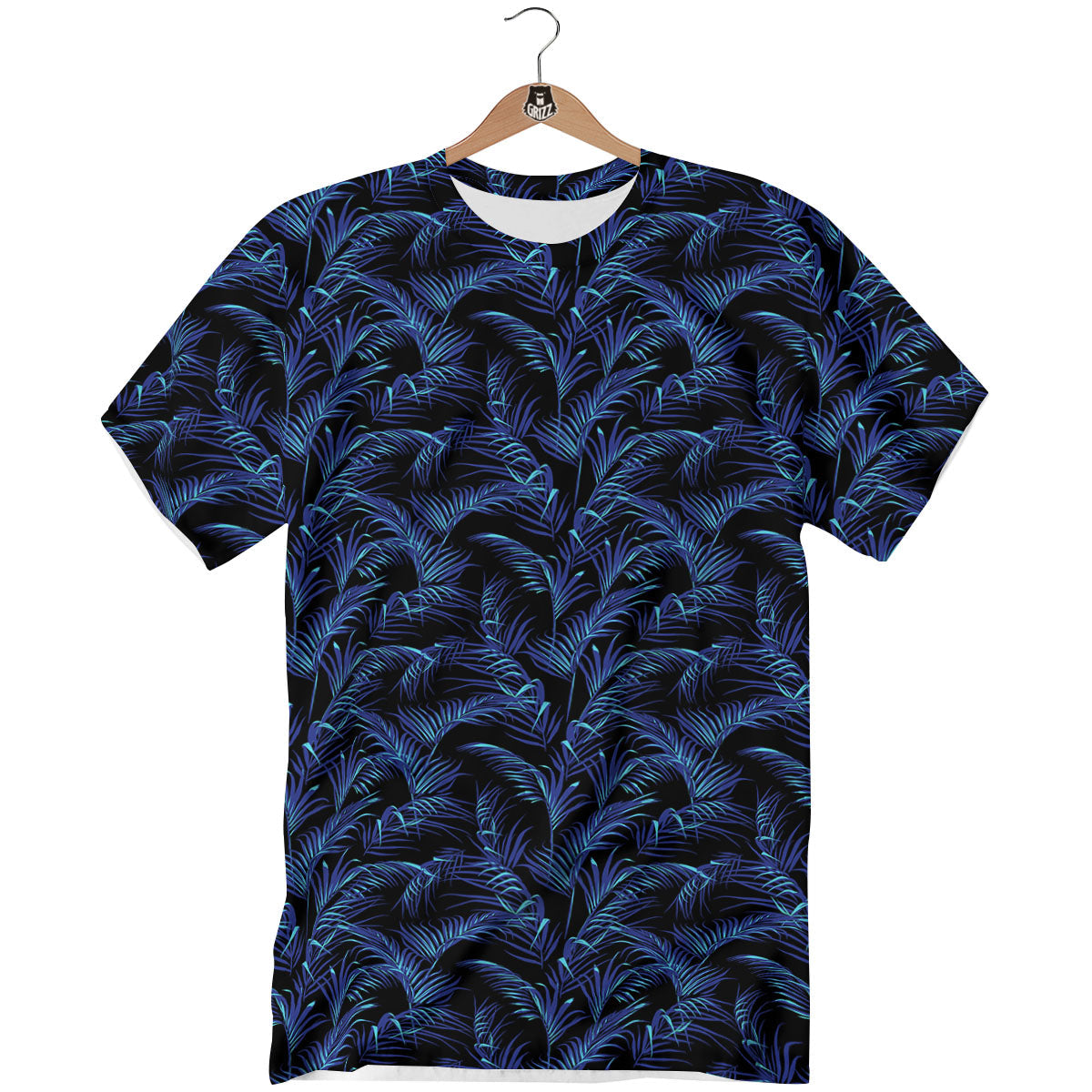 Palm Leaf Dark Tropical Print Pattern T-Shirt-grizzshop