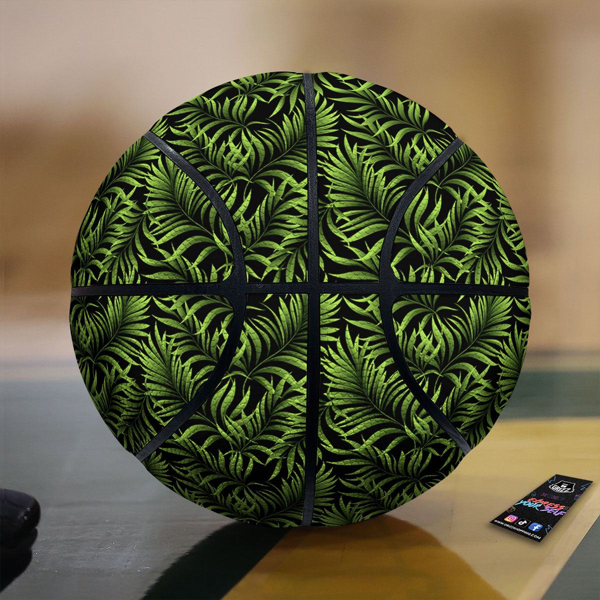 Palm Leaf Green Tropical Print Pattern Basketball-grizzshop