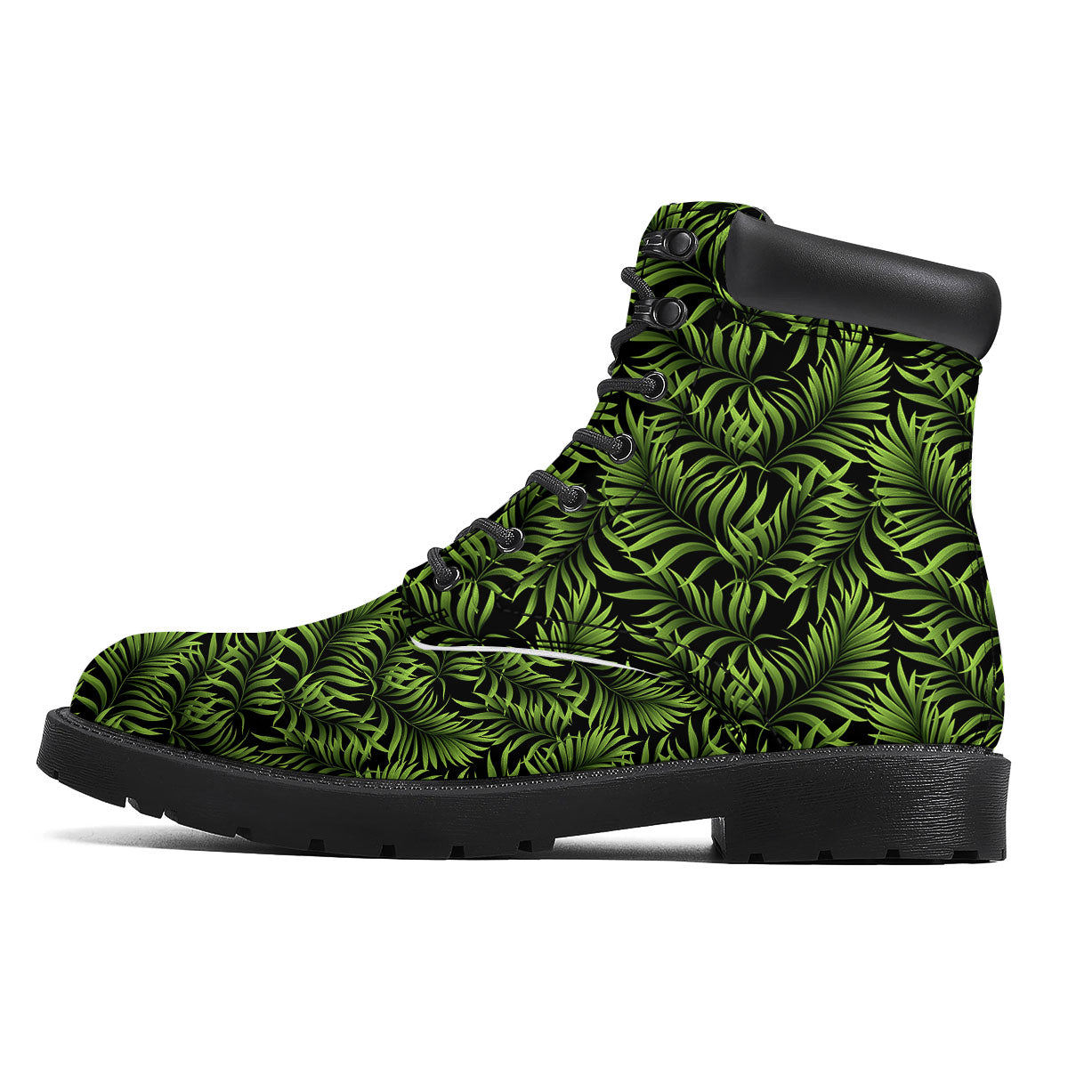 Palm Leaf Green Tropical Print Pattern Boots-grizzshop