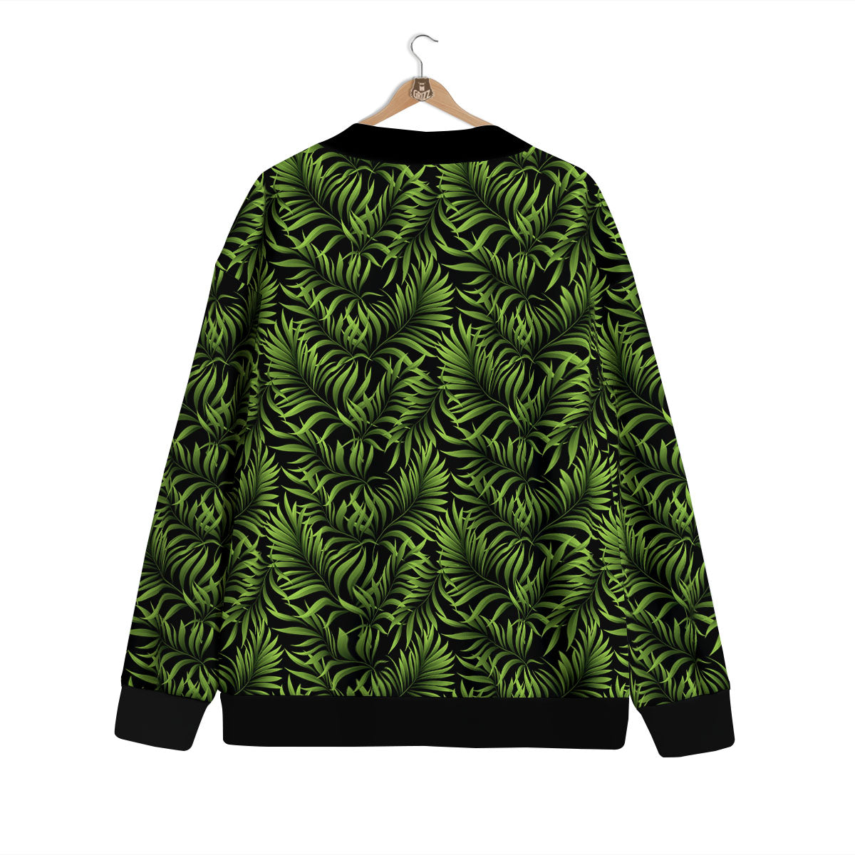 Palm Leaf Green Tropical Print Pattern Cardigan-grizzshop