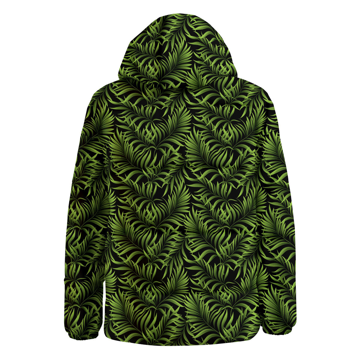Palm Leaf Green Tropical Print Pattern Down Jacket-grizzshop