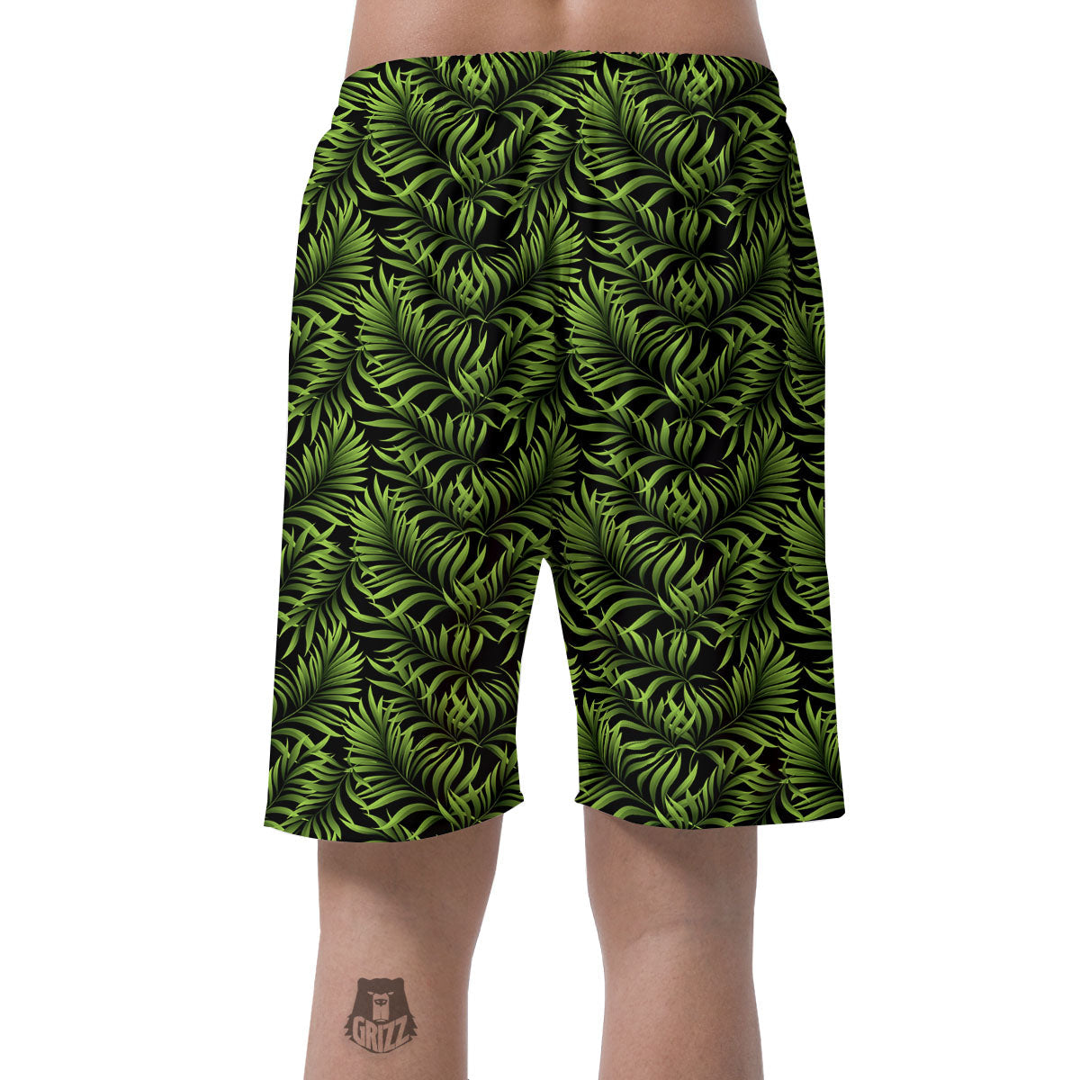 Palm Leaf Green Tropical Print Pattern Men's Shorts-grizzshop