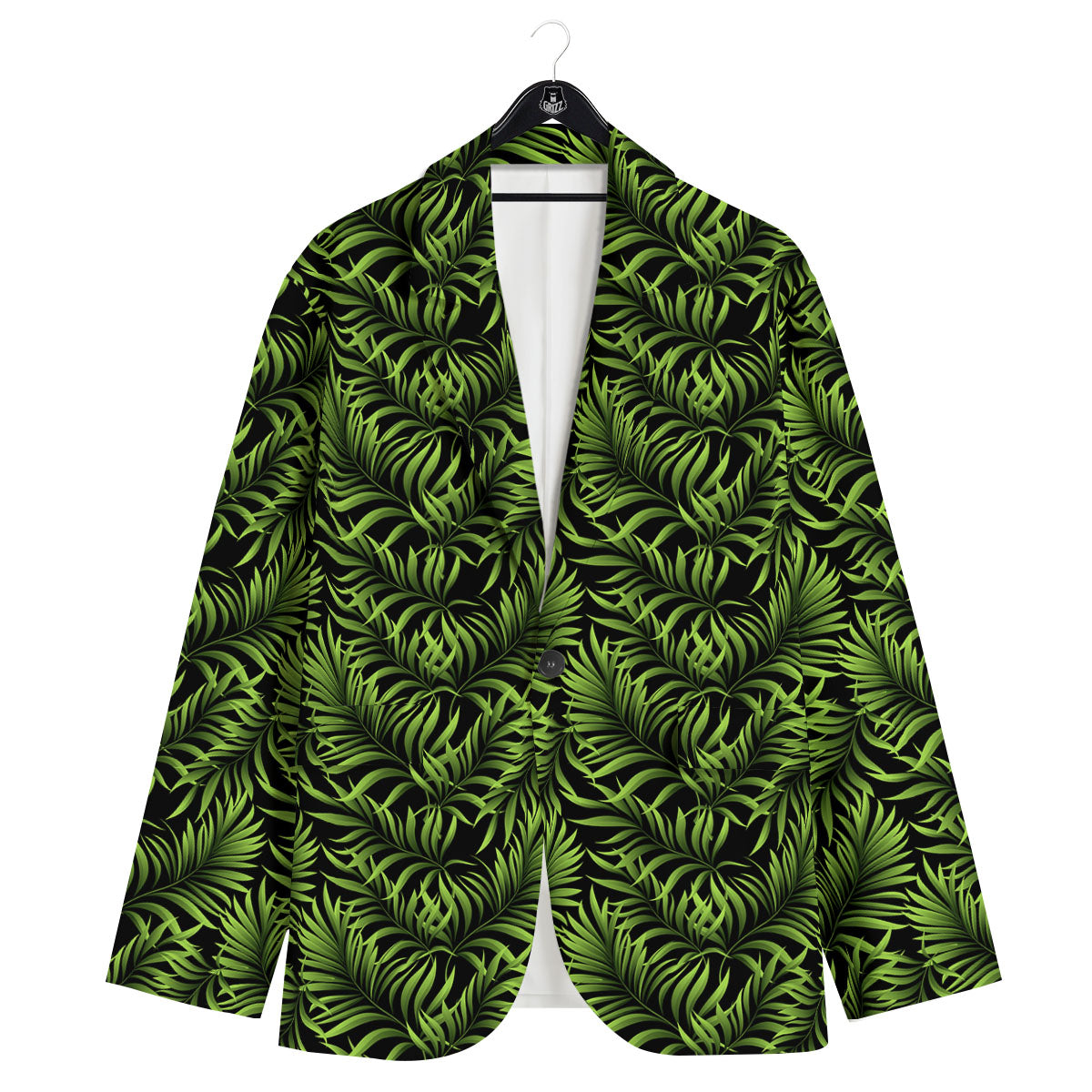 Palm Leaf Green Tropical Print Pattern Men's Sport Coat-grizzshop