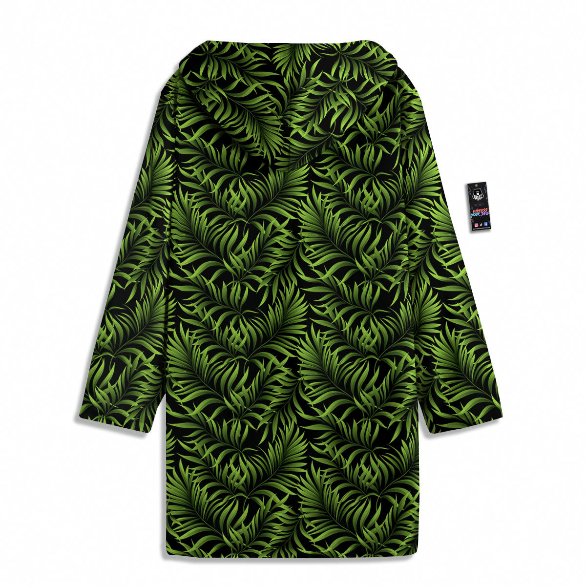 Palm Leaf Green Tropical Print Pattern Men's Windbreaker Jacket-grizzshop