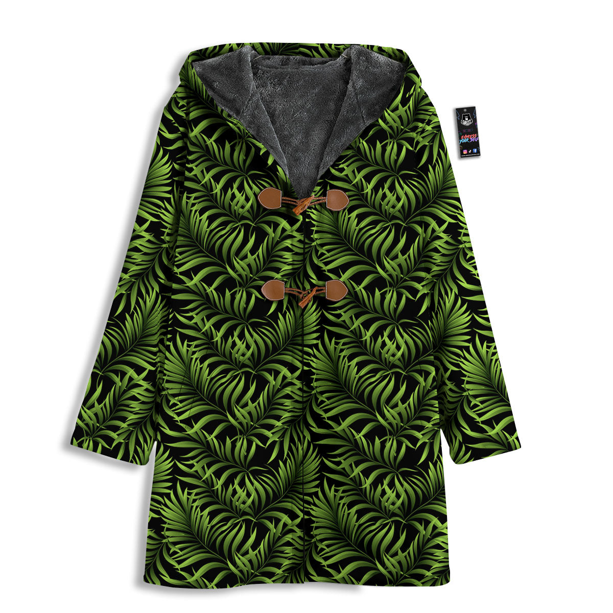 Palm Leaf Green Tropical Print Pattern Men's Windbreaker Jacket-grizzshop