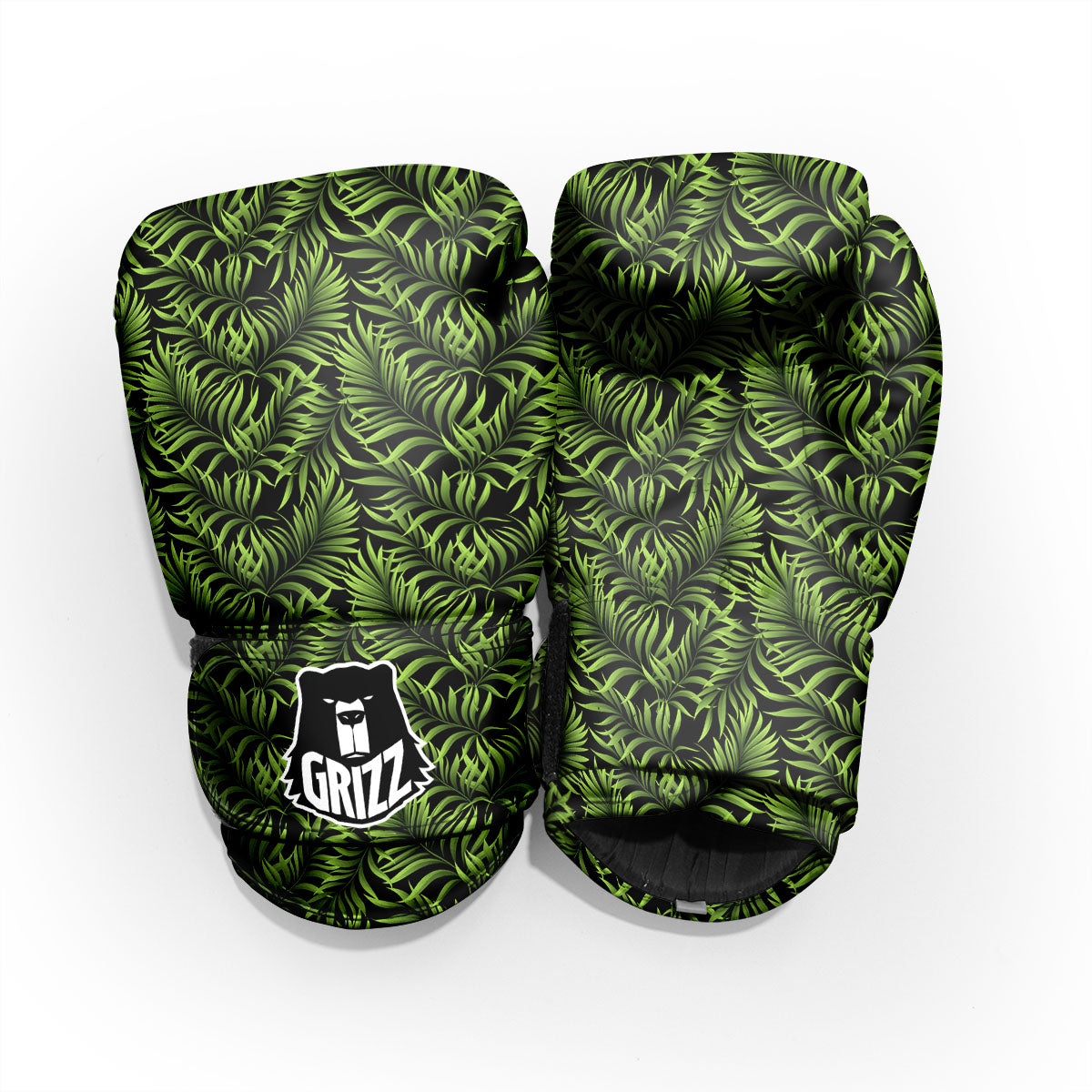 Palm Leaf Green Tropical Print Pattern Pro Boxing Glove