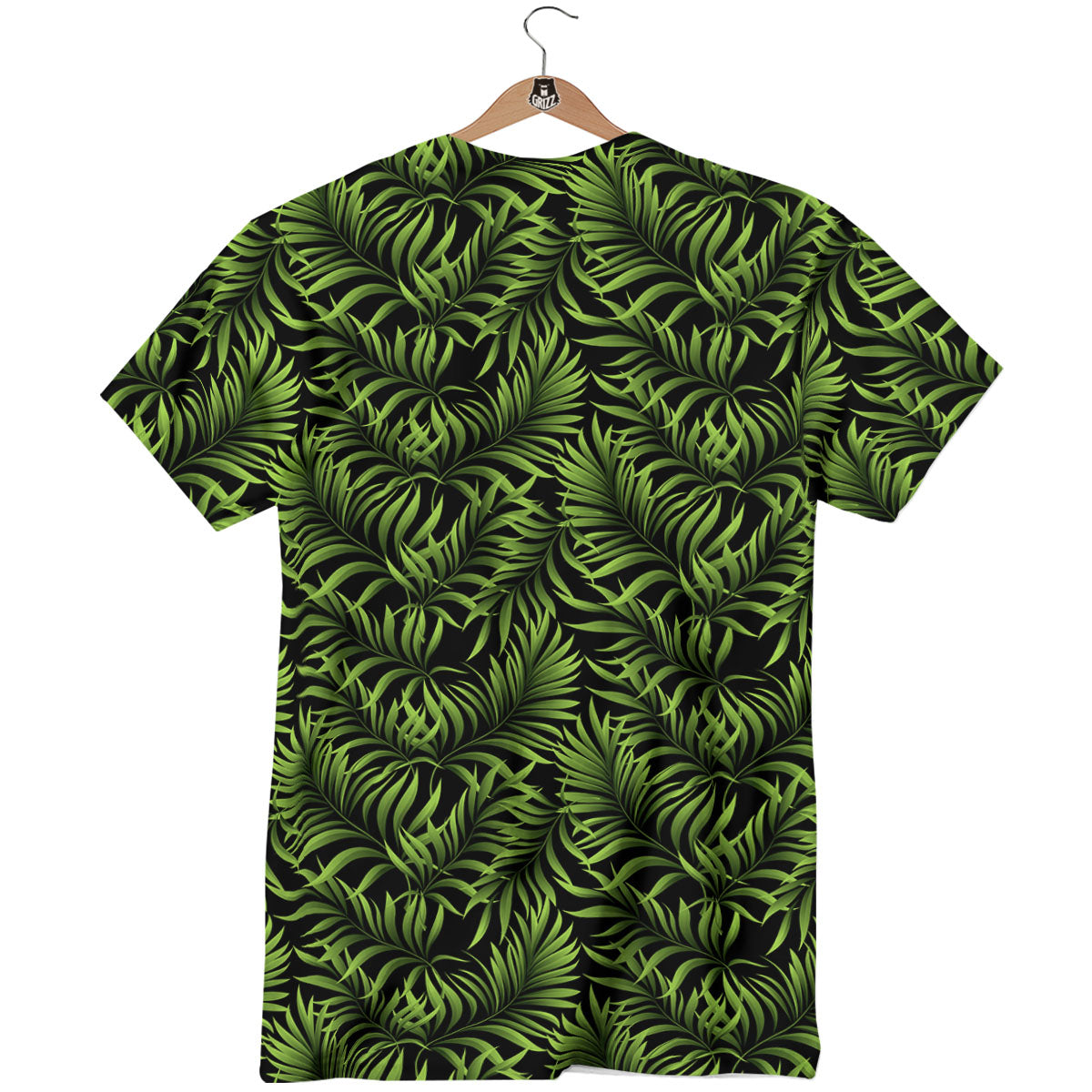 Palm Leaf Green Tropical Print Pattern T-Shirt-grizzshop