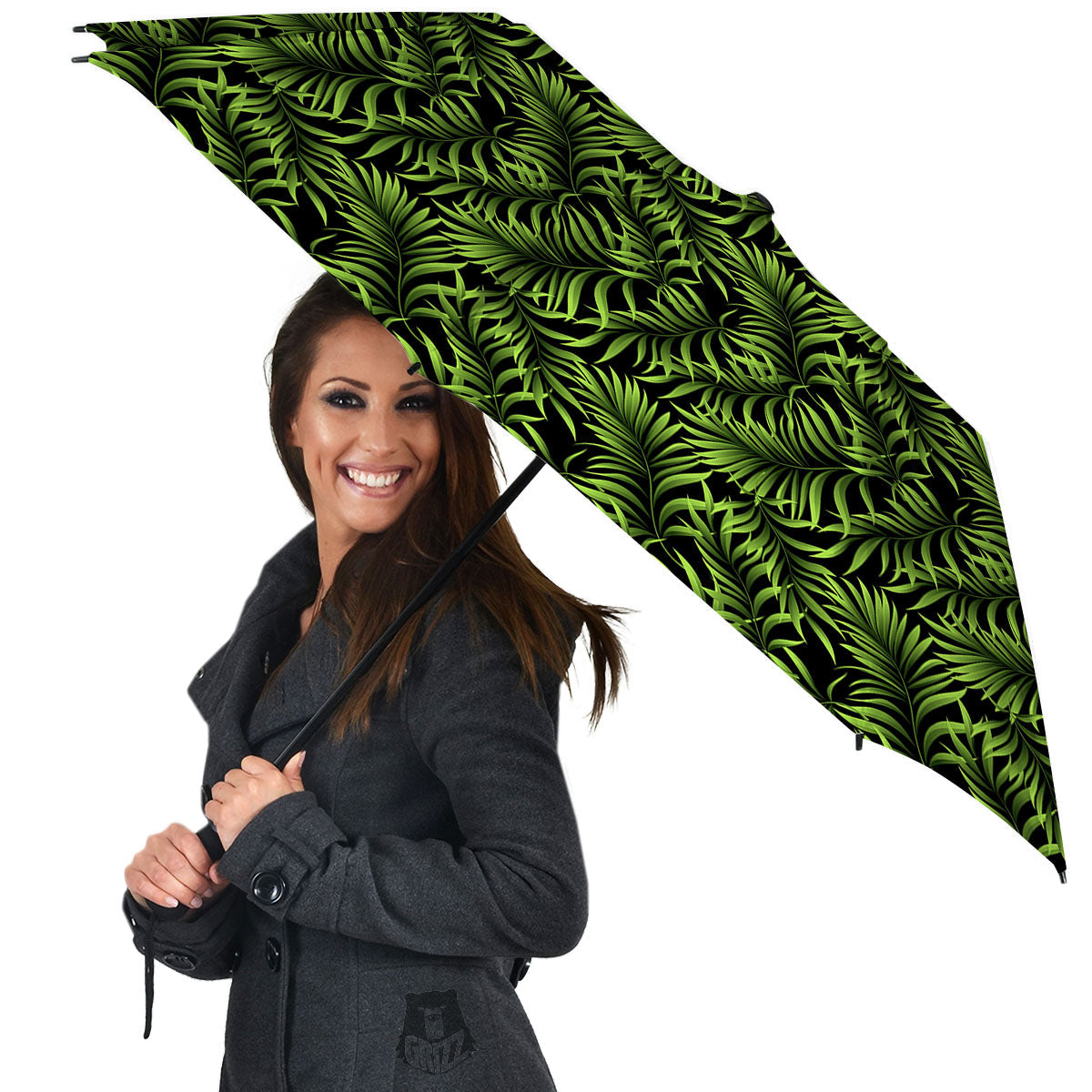 Palm Leaf Green Tropical Print Pattern Umbrella-grizzshop