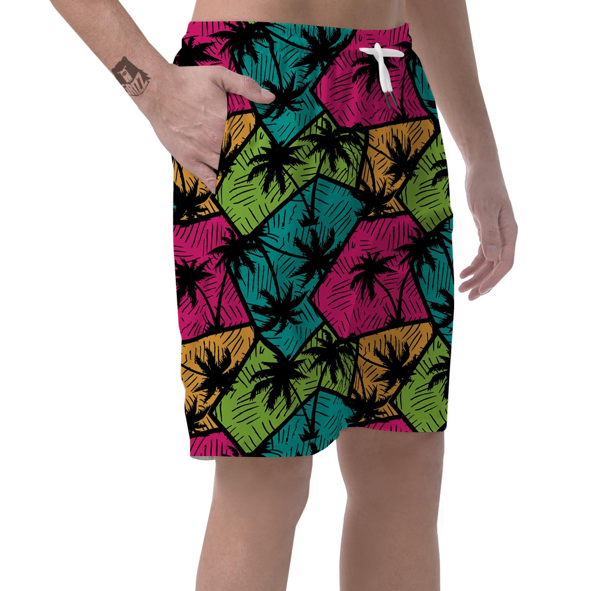 Palm Leaf Hawaiian Print Pattern Men's Shorts-grizzshop