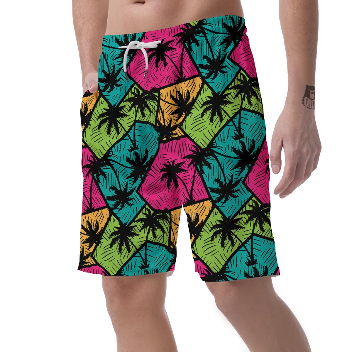 Palm Leaf Hawaiian Print Pattern Men's Shorts-grizzshop