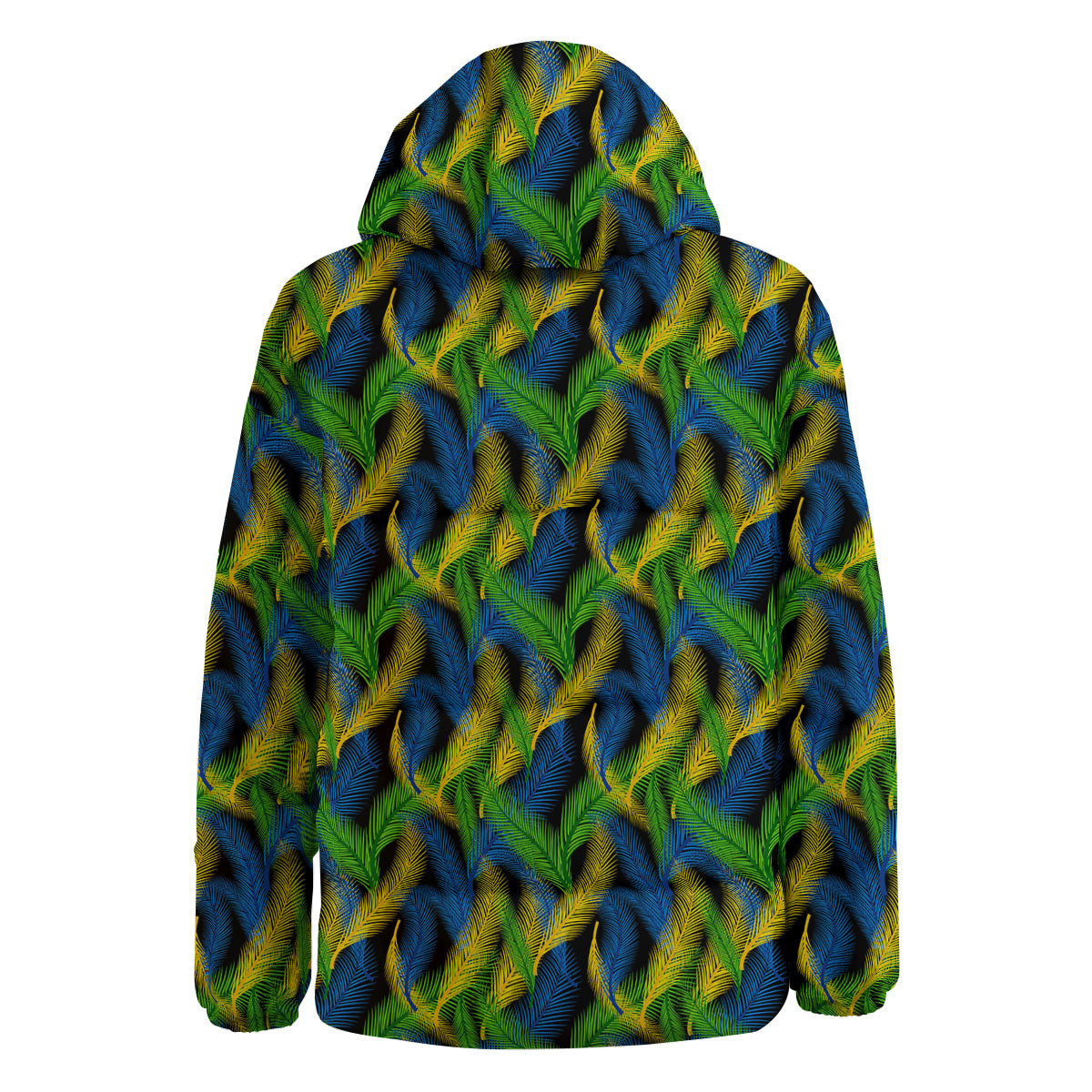 Palm Leaf Mardi Gras Print Pattern Down Jacket-grizzshop