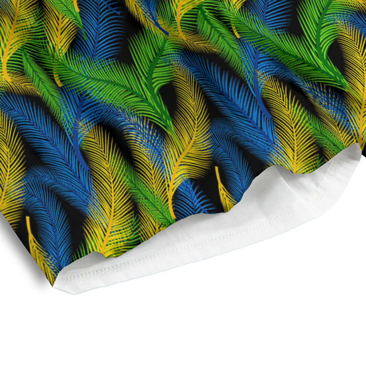 Palm Leaf Mardi Gras Print Pattern Men's Athletic Shorts